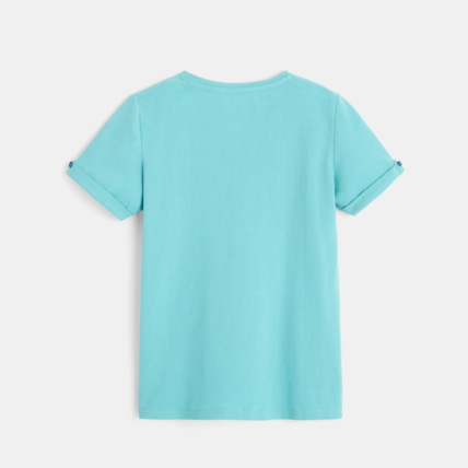 Avis T-shirt manches courtes à motif placé bleu garçon OKAIDI 3