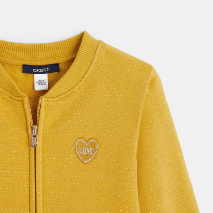 Avis Sweat zippé à pois irisés jaune fille OKAIDI 2