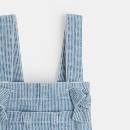 Avis Salopette-short en jean rayé bleue fille OKAIDI 4