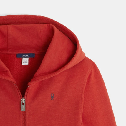Avis Sweat-shirt uni à capuche orange garçon OKAIDI 3