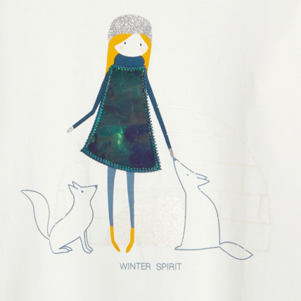 Avis T-shirt coton bio stretch mademoiselle bleu fille OKAIDI 3