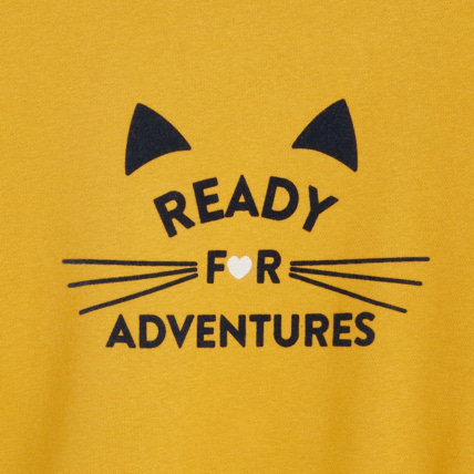 Avis Sweat-shirt motif chaton jaune fille OKAIDI 3