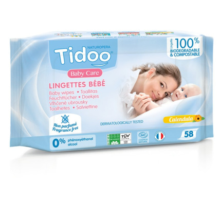 Avis Lingettes Bébé Compostables au Calendula - Sans Parfum Tidoo 1
