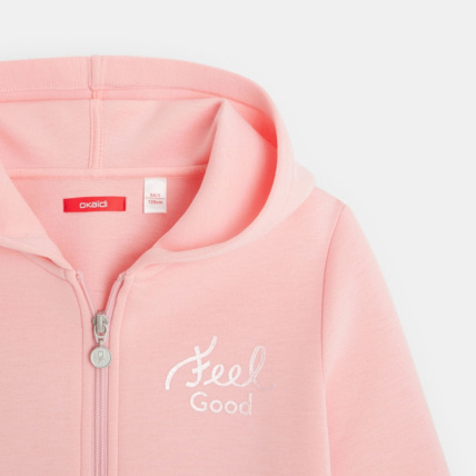 Avis Sweat zippé à capuche effet néoprène rose fille OKAIDI 4