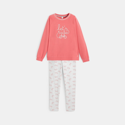 Avis Pyjama 2 pièces en jersey "let's ride" rose fille OKAIDI 1