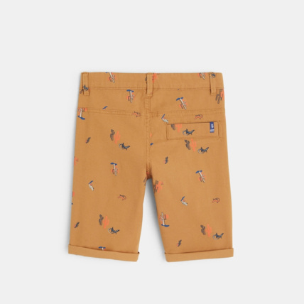 Avis Bermuda slim en toile imprimée marron garçon OKAIDI 4