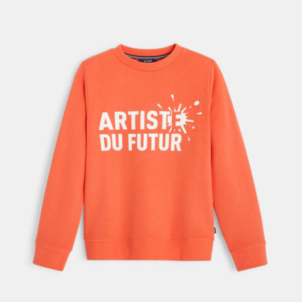 Avis Sweat uni à message orange garçon OKAIDI 1