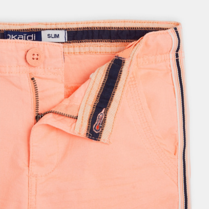 Avis Bermuda slim en toile et galon rayé orange garçon OKAIDI 2