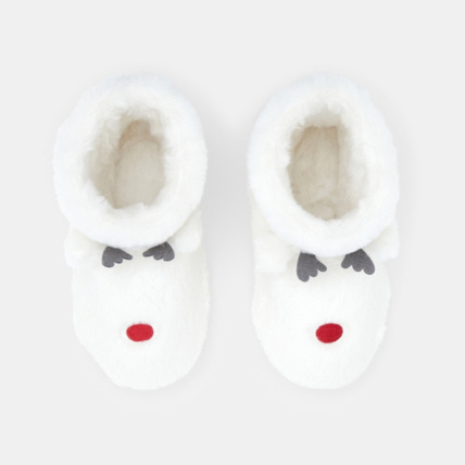 Avis Chaussons soft boa fourrés rennes blancs fille OKAIDI 2