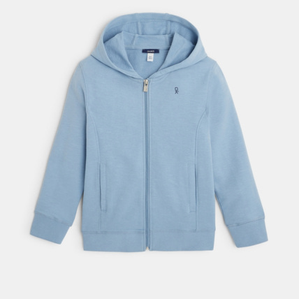 Avis Sweat-shirt uni à capuche bleu garçon OKAIDI 1