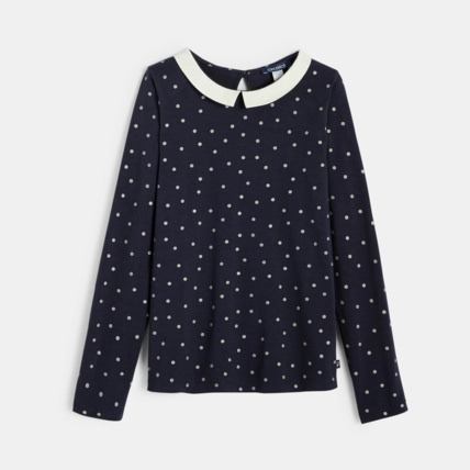 Avis T-shirt col Claudine bleu fille OKAIDI 1