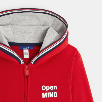 Avis Sweat-shirt à capuche "open mind" rouge garçon OKAIDI 2
