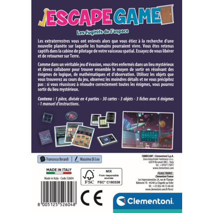 Avis Escape Game - Les fugitifs de l’espace Clementoni 3