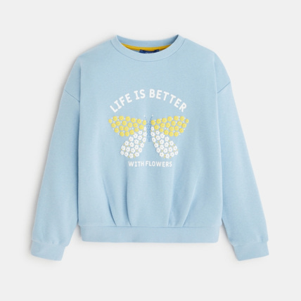 Sweat shirt motif papillon bleu fille OKAIDI Comparateur Avis Prix