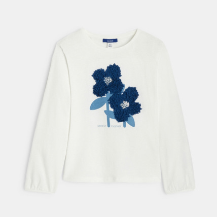Avis T-shirt à motif fleuri bleu fille OKAIDI 1