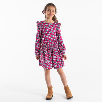 Avis Robe courte imprimée rose fille OKAIDI 1