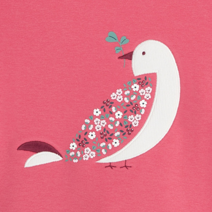 Avis Sweat-shirt en molleton motif oiseau rose fille OKAIDI 3