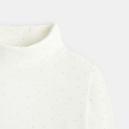 Avis T-shirt col roulé imprimé blanc fille OKAIDI 2