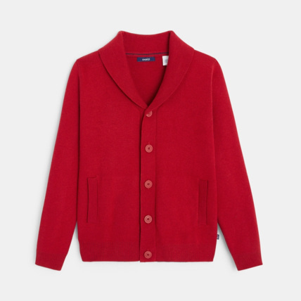 Avis Gilt boutonné col châle rouge garçon OKAIDI 2