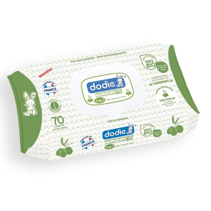 Avis Lingettes nettoyantes à l'huile d'olive bio 3 en 1  DODIE 1