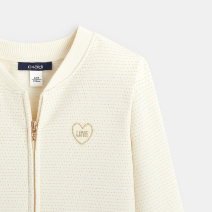 Avis Sweat zippé à pois irisés beige fille OKAIDI 2