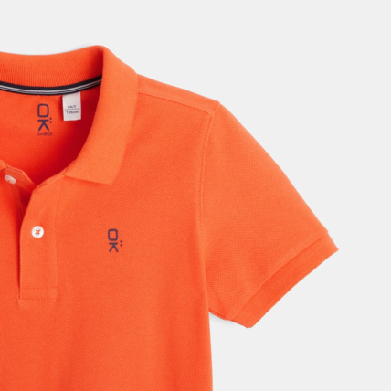 Avis Polo en coton piqué orange garçon OKAIDI 2