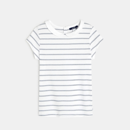Avis T-shirt col Claudine bleu fille OKAIDI 1