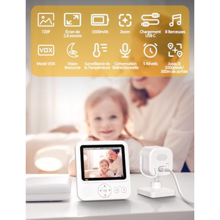 Avis Babyphone vidéo 2.8 pouces OBVHNUA 2