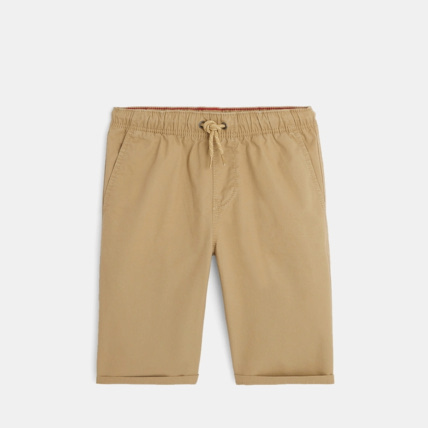 Avis Bermuda slim en toile unie beige garçon OKAIDI 1