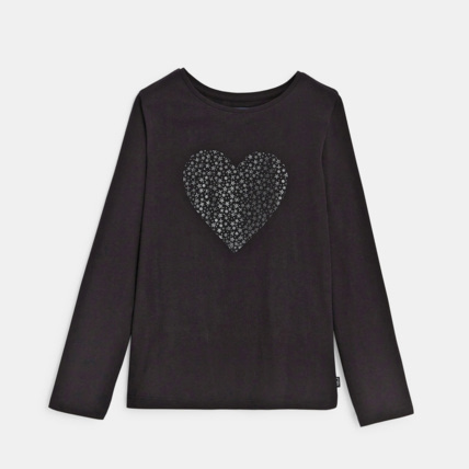 Avis T-shirt à motif irisé Cœur noir fille OKAIDI 1
