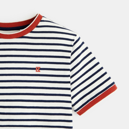 Avis T-shirt marinière bleu garçon OKAIDI 3