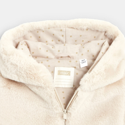 Avis Manteau-pull fausse fourrure à capuche beige fille OKAIDI 3