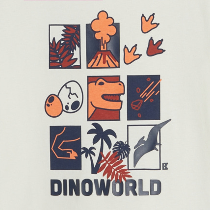 Avis T-shirt motif dinosaure blanc garçon OKAIDI 3