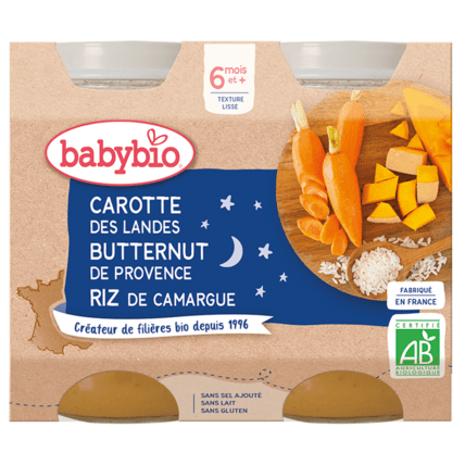 Avis Carotte des Landes Courge Butternut & Riz de Camargue Babybio 1