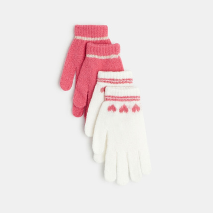 Avis Gants en tricot petits cœurs rose fille OKAIDI 1