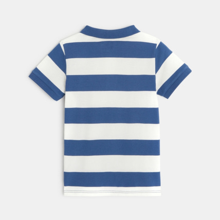 Avis Polo rayé en jersey piqué bleu garçon OKAIDI 3