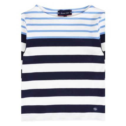 Avis Marinière rayures fantaisie Kids - coton épais - Milk/Lobelia/Marine Deep ARMOR-LUX 3