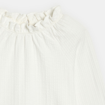 Avis T-shirt à col collerette blanc fille OKAIDI 3