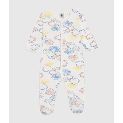 Avis Pyjama en coton imprimé arc-en-ciel bébé Marshmallow Multicolor Petit Bateau 1