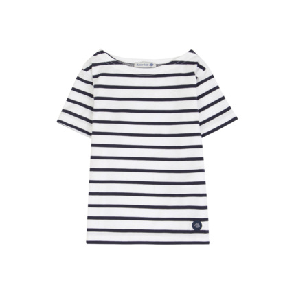 Avis Marinière enfant - coton léger - Blanc/Navire ARMOR-LUX 1