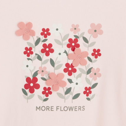 Avis T-shirt amusant à personnaliser "more flowers" rose fille OKAIDI 3