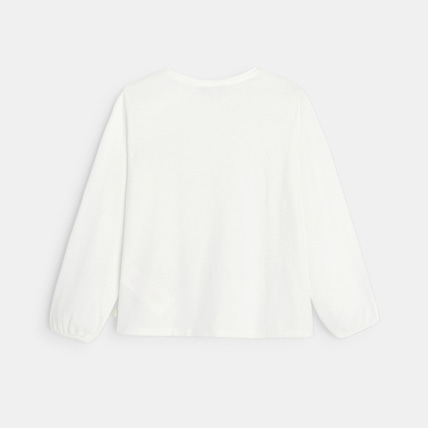 Avis T-shirt à motif Papillon brodé de sequins blanc fille OKAIDI 3