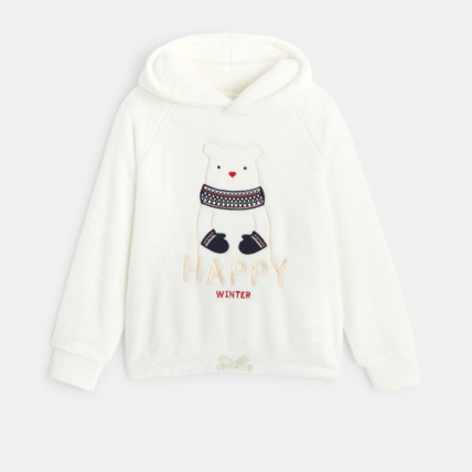 Avis Sweat soft boa brodé ours bleu fille OKAIDI 2