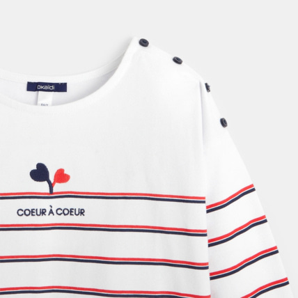 Avis T-shirt marinière rayé bleu fille OKAIDI 3