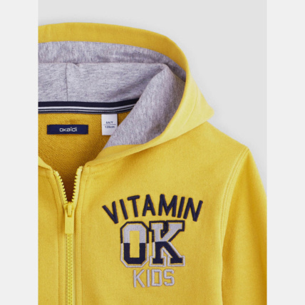 Avis Sweat à capuche jaune garçon OKAIDI 3