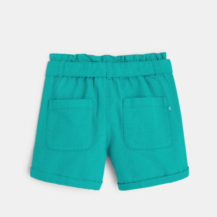 Avis Short ceinturé en toile unie vert fille OKAIDI 4