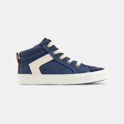 Baskets mid mix matieres a lacets bleues garcon OKAIDI Comparateur Avis Prix