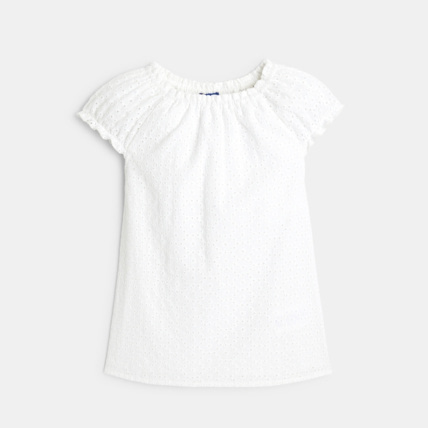 Avis Blouse en broderie anglaise blanche fille OKAIDI 1