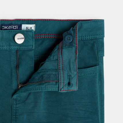 Avis Pantalon slim bi-stretch vert garçon OKAIDI 3