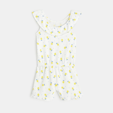 Avis Combishort imprimé motif "petits citrons" jaune fille OKAIDI 4